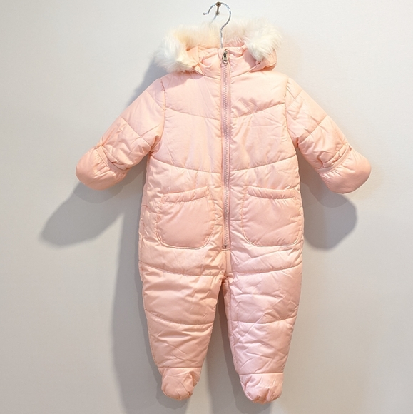 Dkny Other - DKNY baby girl pink snowsuit 6/9 months